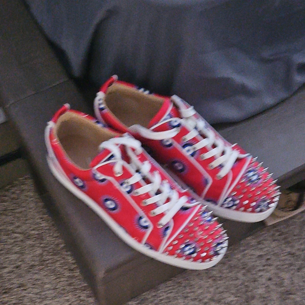 Christian Louboutin Red and White Casual Sneakers